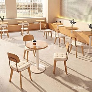 Coffee Shop Small Round Style Log Color Negotiation Table Tea Shop Milk Simple Luxury Table Afternoo