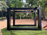 MPT2Wood-Steel ขาโต๊ะเหล็ก ขาโต๊ะทำงาน โต๊ะกาแฟ MPT-376 ทรงสี่เหลี่ยม สีดำด้าน Iron Loft Legs ขาโต๊