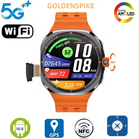 GOLDENSPIKE Smartwatch Ultra 5G LTE Android Smart Watch Video Call 4G/5G SIM Card S GPS WIFI Rotary 