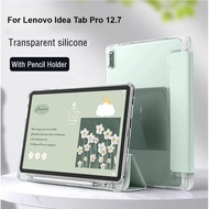 For Lenovo Idea Tab Pro 12.7 Case With Pen Holder Trifold Soft Back Stand Tablet Cover For Lenovo Id