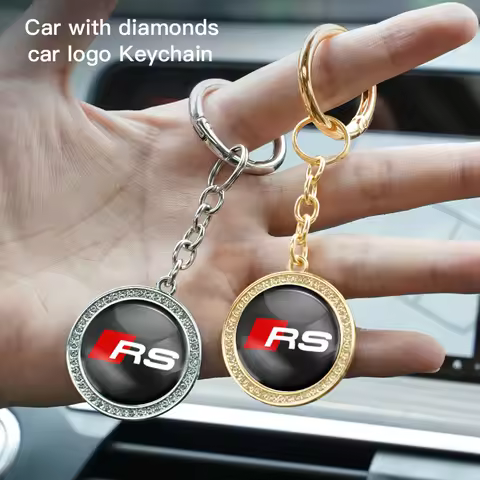 Car Logo Stickers Car Emblem Keychain Metal Key Pendant Decorative Gifts For Audi Sline Quattro TT A