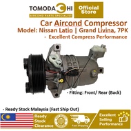 TOMODACHI Car Aircond Parts Compressor Nissan Latio Grand Livina Sylphy 1.6 1.8 7PK 6PK Kompressor Aircon Kereta Nissan.