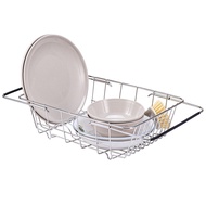 Dish Drying Rack Expandable Dishes Drainer Over The Sink Adjustable Arms Dish Drainer, Dish Rack in Sink, Rustproof Stainless Steel