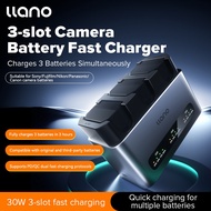 LLANO CM3 Camera Battery Fast Charging Box 3-Slot Charger for NP-FZ100  NP-W126S
