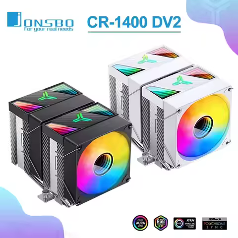 Jonsbo CR-1400 DV2 Dual Tower 6 HeatPipes Copper Tube 5V 3Pin ARGB CPU Cooler ITX Cooled Dual Fan 9C