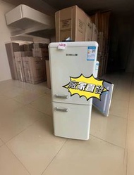 🧊🧊🧊【特咪推薦】 【全新100%】雪櫃Refrigerator 小型雪櫃 复古冰箱 小型家用 双门冷藏冷冻 迷你单门 宿舍租房 低噪节能静音 BRD-210Q#雪櫃
