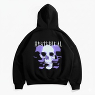 SEPASTUSH Hoodie Boxy Crop Oversize Hysterical - Black Hoodie Men