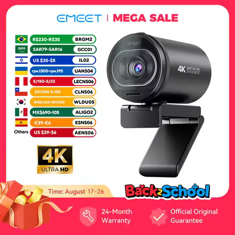Webcam 4K Streaming Web Camera 1080P 60FPS USB Camera EMEET S600 Autofocus Living Stream Camera With