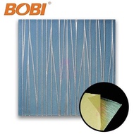 BOBI Wallpaper Dinding 3D 70x70 cm Wallpaper Foam Biru Motif Salur