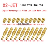 รถจักรยานยนต์หัวฉีด jets 10 pcs/20 pcs series lot คาร์บูเรเตอร์ main jet และ pilot jets สำหรับ PWK (KOSO OKO) PE (NSR KX80 KX100 KX125) PZ (CG125-250 TXM125 155 250 ATC200X AKT150) CVK (5 มม.) ชุดซ่อมคาร์บูเรเตอร์