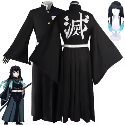 Tokitou Muichirou Cosplay Costume Anime Demon Slayer Muichirou Tokitou Cosplay Kimono Wig Halloween