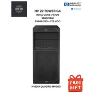 HP Z2 TOWER G4 INTEL CORE I7 8700 16GB RAM 256GB SSD+1TB HDD WITH GRAPHIC CARDS DESKTOP/WORKSTATION/