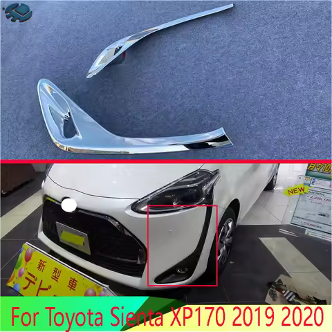 For Toyota Sienta XP170 2019 2020 Car Accessories ABS Chrome Front Fog Light Lamp Cover Trim Molding