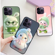 Iphone 15 / 15 pro / ip 15 pro max case printed with cute chicken and rabbit pattern, flexible tpu, 