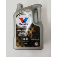 VALVOLINE FULLY SYNTHETIC DIESEL ENGINE OIL SAE 5W40 - 5 LITERS