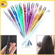 [CrownFamily] 120 Strands Hair Tinsel Bling Silk Hair Flare Strands Glitter Rainbow Hair Decor [MY]