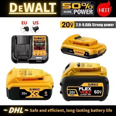 100% Genuine Dewalt 20V 60V Battery 2AH-9AH Rechargeable Lithium Ion Battery, Dewalt DCB200 Power To