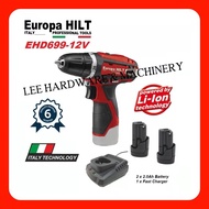 EUROPA HILT EHD699-12V CORDLESS COMPACT DRILL (E12CD) (COMPLETE SET)