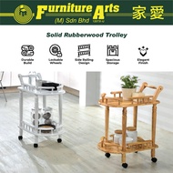 2- tier Classic Wooden Food Trolley/ 2-tier Classic Solid wood Push trolley