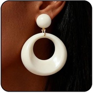 60 Years 70 Years Ladies Earrings Acrylic Red Pink White Earrings Ladies Pendant Retro Disco Earring