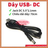 USB to DC Jack Conversion Cable 5.5*2.1mm - For DC power - Cord length 70Cm