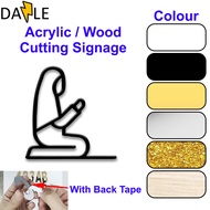 [ Surau Perempuan ] 2mm thick acrylic sign with back tape wall signage penanda surau perempuan sign 