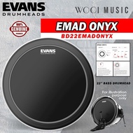 Evans BD22EMADONX EMAD ONYX  Bass Drumhead (Batter) 22" - Made In USA