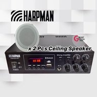 [1 SET] Harpman 50W Bluetooth Power Amplifier + 8pcs 6" Woofer Ceiling Speaker suitable for beauty c