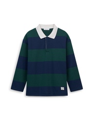 AIIZ (เอ ทู แซด) - AIIZ เสื้อโปโลเด็กผู้ชายแขนยาวลายทาง AIIZ Boys Striped Rugby Polo Shirt