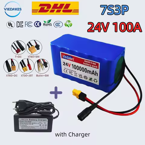 🔥New electric wheelchair lithium battery, mobile battery, BMS protection, 7s3p, 24V, 100Ah, 18650 li