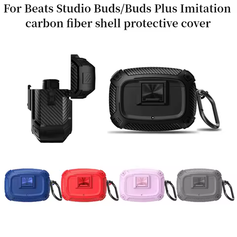 For Beats Studio Buds Plus Case Carbon Fiber Shockproof Case for Apple Beats Studio Buds Buds+ Case 