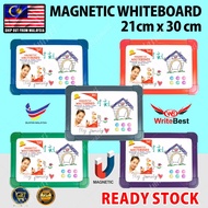 PlatMart - 21 x 30cm Plastic Colourful Frame Magnetic White Board 91-092