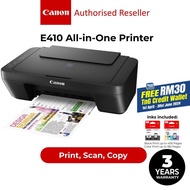 CANON PIXMA E410 Compact All-In-One for Low-Cost Printing Printer - PRINT SCAN COPY