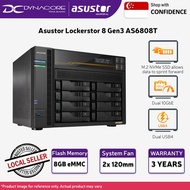 Asustor Lockerstor 8 Gen3 AS6808T 8 Bay Network Attached Storage with Dual 10 Gigabit ports - 3 Year