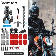 Vamson Motorcycle Mount Accessories Kit for Insta360 X3 One X2 Including Helmet Extension Arm Mount and Handlebar Mount Clamp