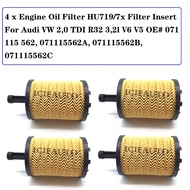 2/4 Pieces Insert Oil Filter for Audi VW 2,0 TDI R32 3,2l V6 V5 OE 071 115 562, 071115562A, 07111556