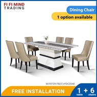 Rosanna Marble Dining Set/ Marble Dining Table/ Meja Makan 6 Kerusi/ Meja Makan Marble/ Meja Makan Set