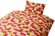 Quarter Report Duvet Cover, Cotton Linen, Double, Partie, Red, Approx. W 74.8 x H 82.7 inches (190 x
