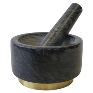 NORDIC BLACK MARBLE MORTAR &amp; PESTLE