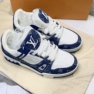 LOUIS VUITTON LV Trainer Sneakers 小白鞋 運動鞋 牛仔藍白 1A9JGV