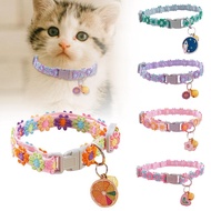 Pet Supplies Ins Style Colorful Lace Flower Adjustable Puppy Collar Decoration Bell Cat H7r9