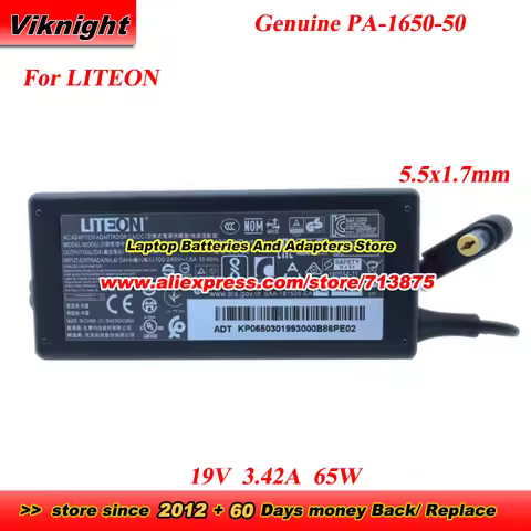 Genuine for LITEON PA-1650-50 LPS AC Adapter 19V 3.42A 65W Power Supply for ACER Laptop Charger with