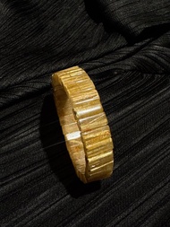 財富小金磚 。15mm 鈦金 金髮晶 鈦晶 手排 手串 Titaniu 母礦鈦