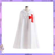 Medieval Knight Cloak With Hooded Tied Crusader'S Robe Roman Temple Warrior'S Cosplay Costume