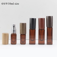 4ml 6ml 9ml 10ml Square Amber Glass Perfume Spray Bottle Portable Empty Refillable Mini Sample