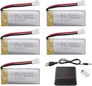 5PCS 3.7V 500mAh Battery & 5-in-1 Charger for JJRC H31 H37 H6D Hubsan X4 H107C H107D H107L H107P H10