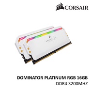 Corsair DOMINATOR® PLATINUM RGB 16GB (2 x 8GB) DDR4 DRAM 3200MHz C16 Memory Kit — White (CMT16GX4M2Z