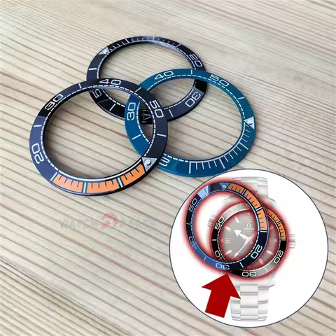 Ceramic Watch Bezel for Omega Seamaster Planet Ocean Chronograph 600M 45.5mm Watch Insert