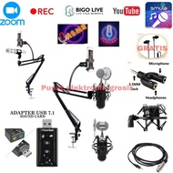 BM-8000 Condenser Mic Package Stand Usb soundcard by Blezzy store