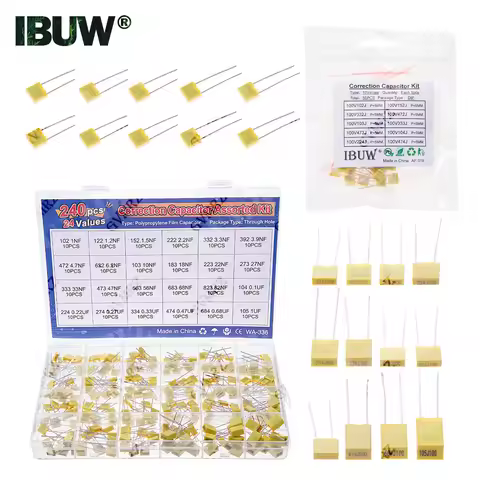 Polypropylene Safety Plastic Film kit 100nf 220nf 10nf 47nf 22nf 1nf 0.47uf 0.1uf 330nf Correction c